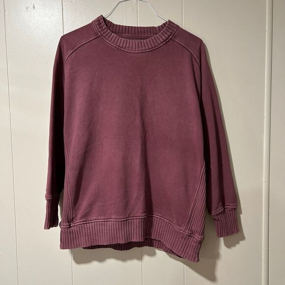 Aerie Mauve Crewneck Sweatshirt Oversized Cozy Pullover Size S/P - Picture 2 of 10